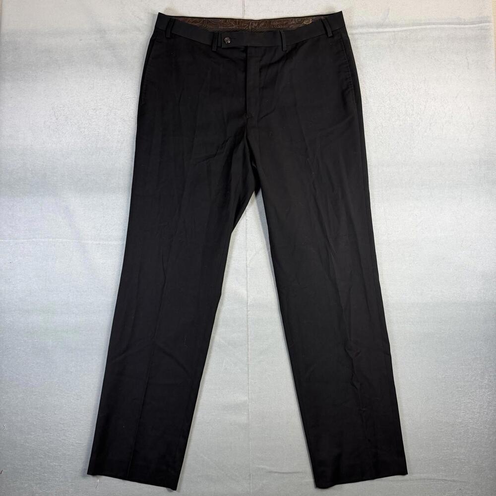 Lauren Ralph Lauren Dress Pants Mens 36x32 Black Classic Flat Front Straight